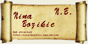 Nina Božikić vizit kartica
